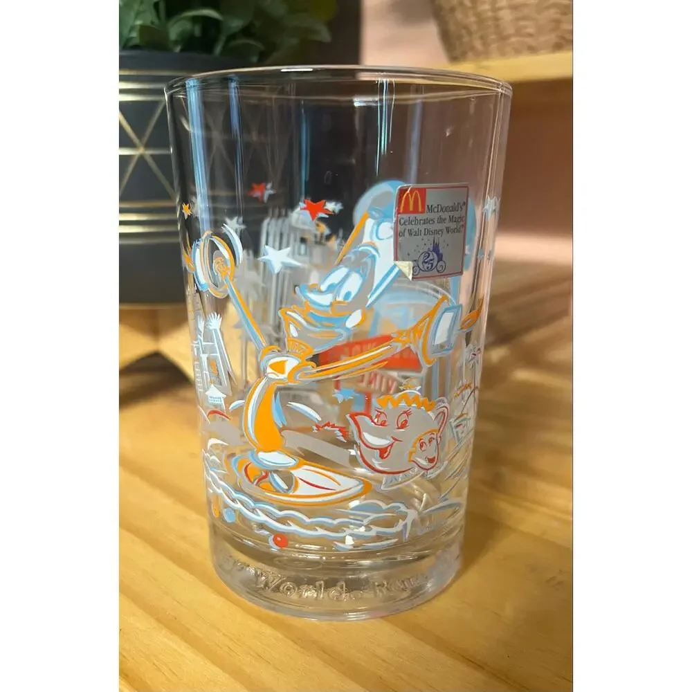 Vintage Walt Disney McDonalds 25th Anniversary Magic Kingdom Glasses Full Set 4